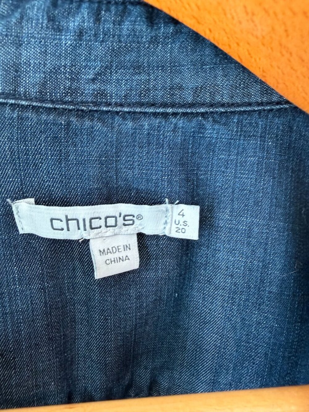 Chico's denim tencel dress in a 4 which is xxl - Picture 3 of 4